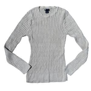 Vintage Carol Little 100% Linen Cable Knit Sweater SZ XL Tan Classic Natural EUC